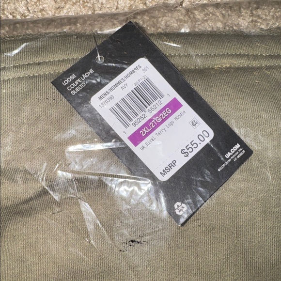 NWT Mens Under Armour Rival Terry Tent Logo LongSleeve  Hoodie 1370390 361 SZ2XL - Picture 10 of 12